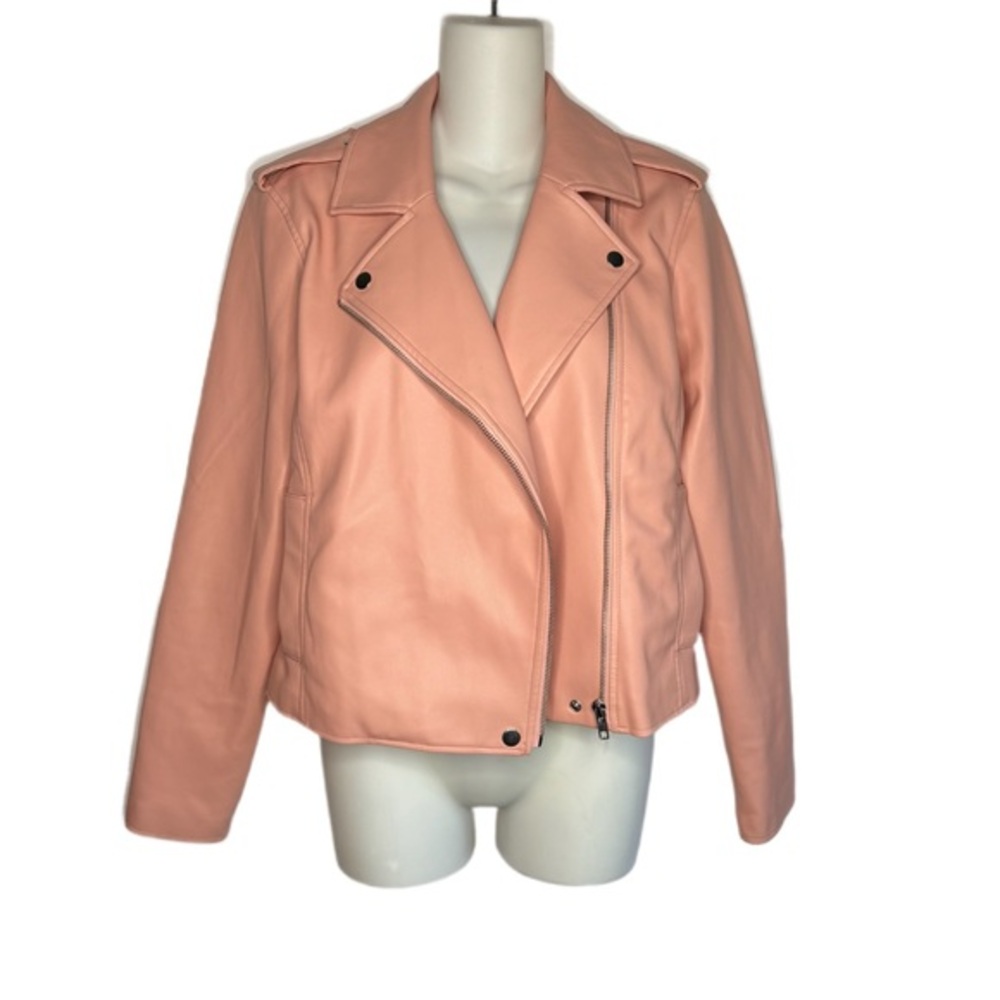 INC International Concepts Peach Faux Leather Jacket